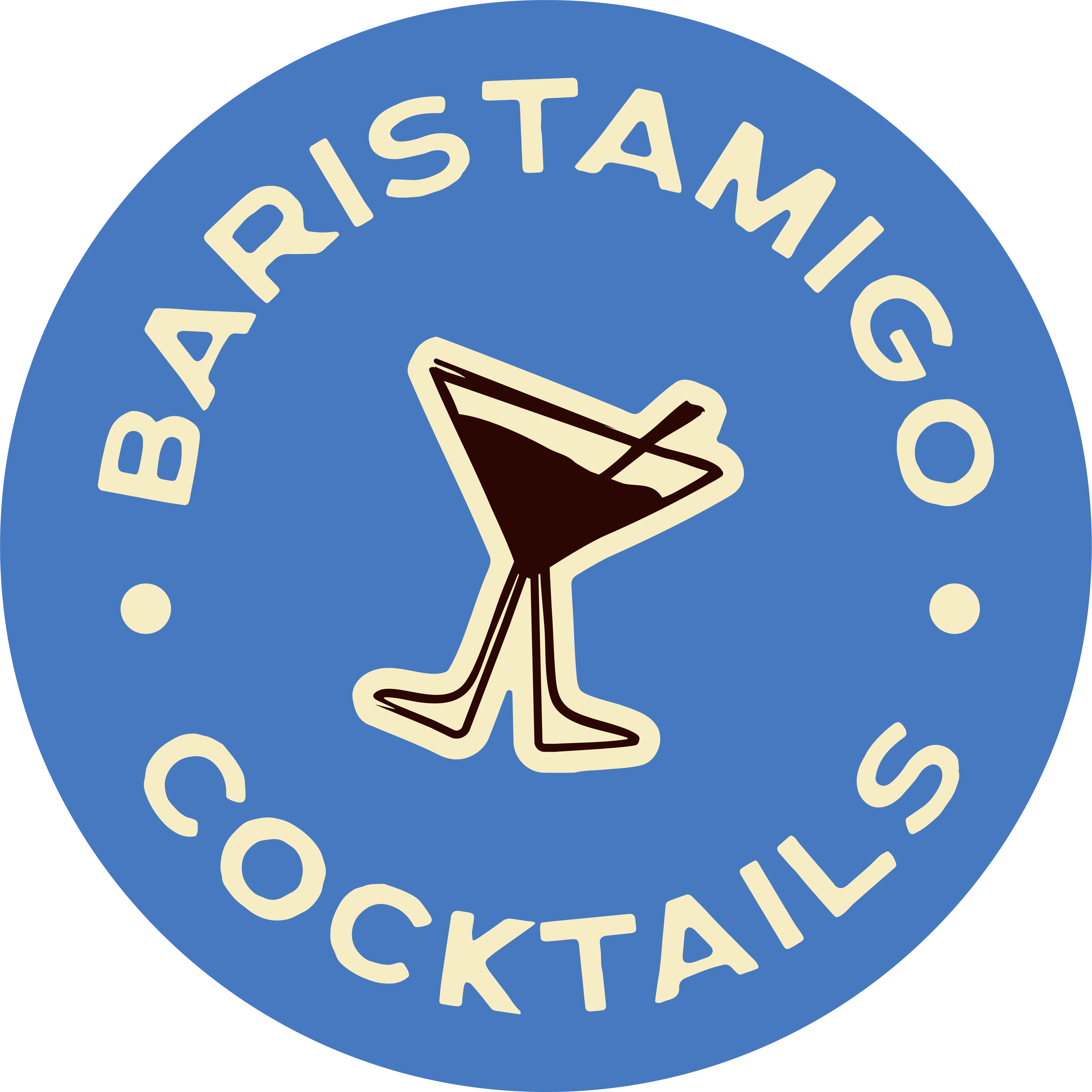 Baristamigo Cocktails sticker, blauw