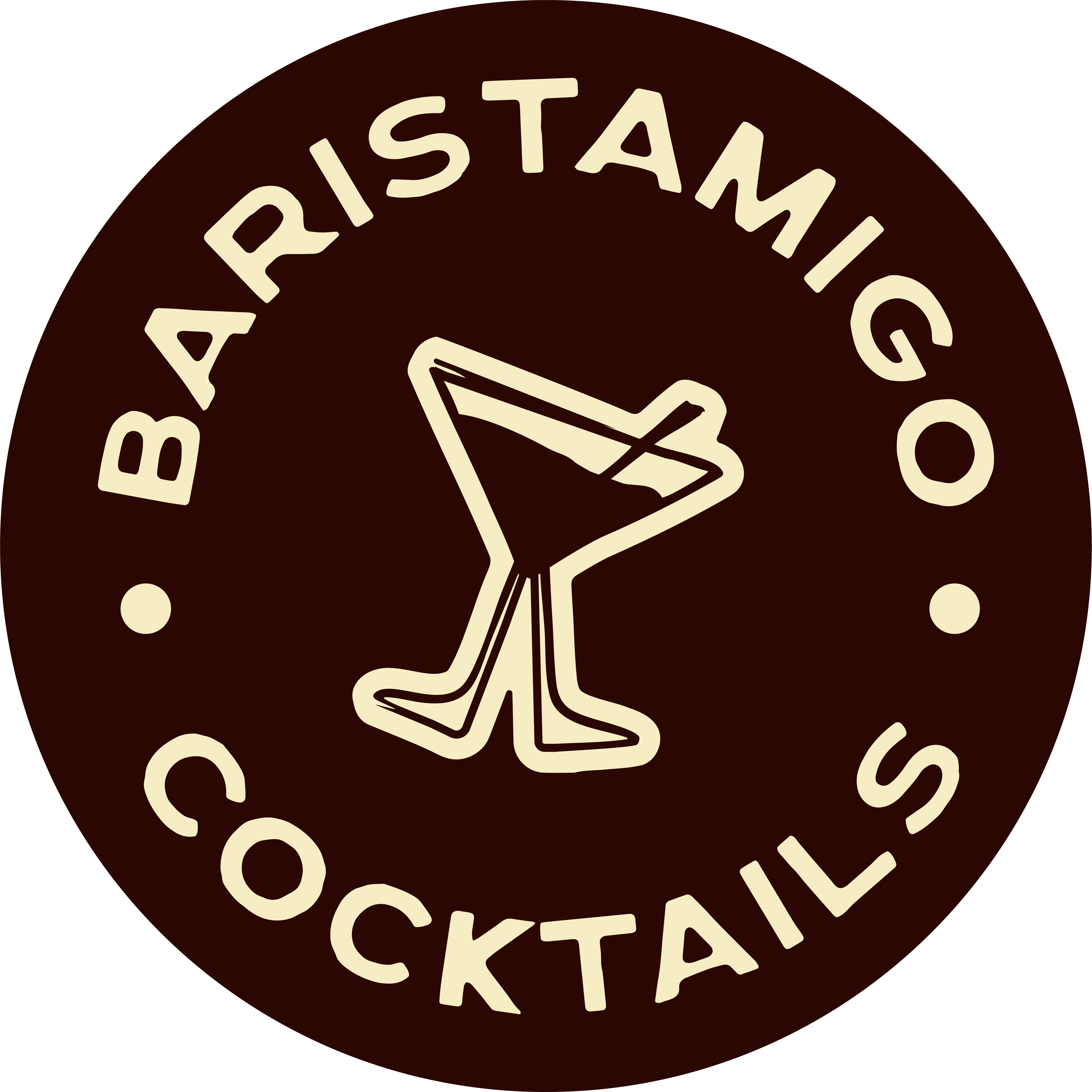 Baristamigo Cocktails sticker, bruin