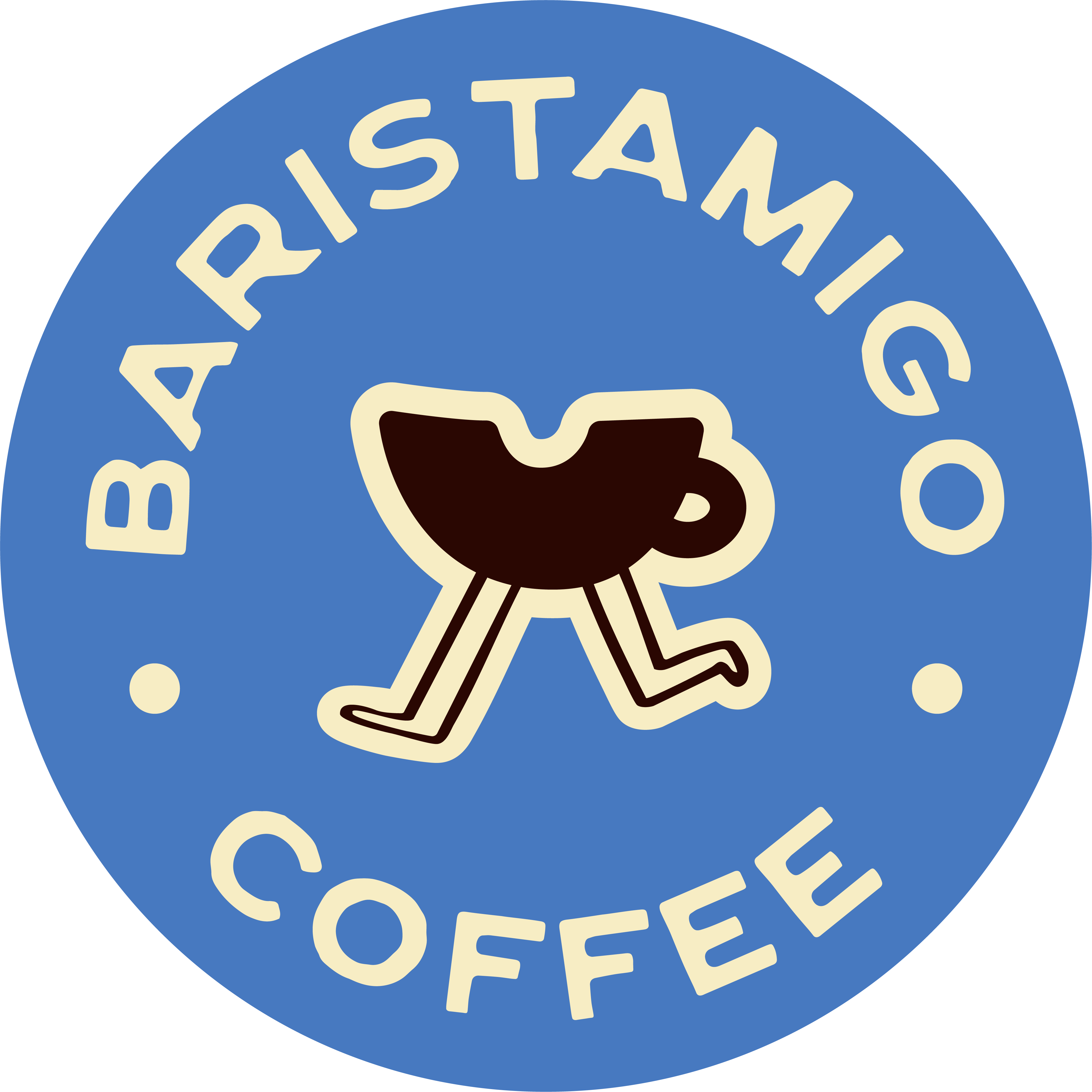 Baristamigo Coffee sticker, blauw