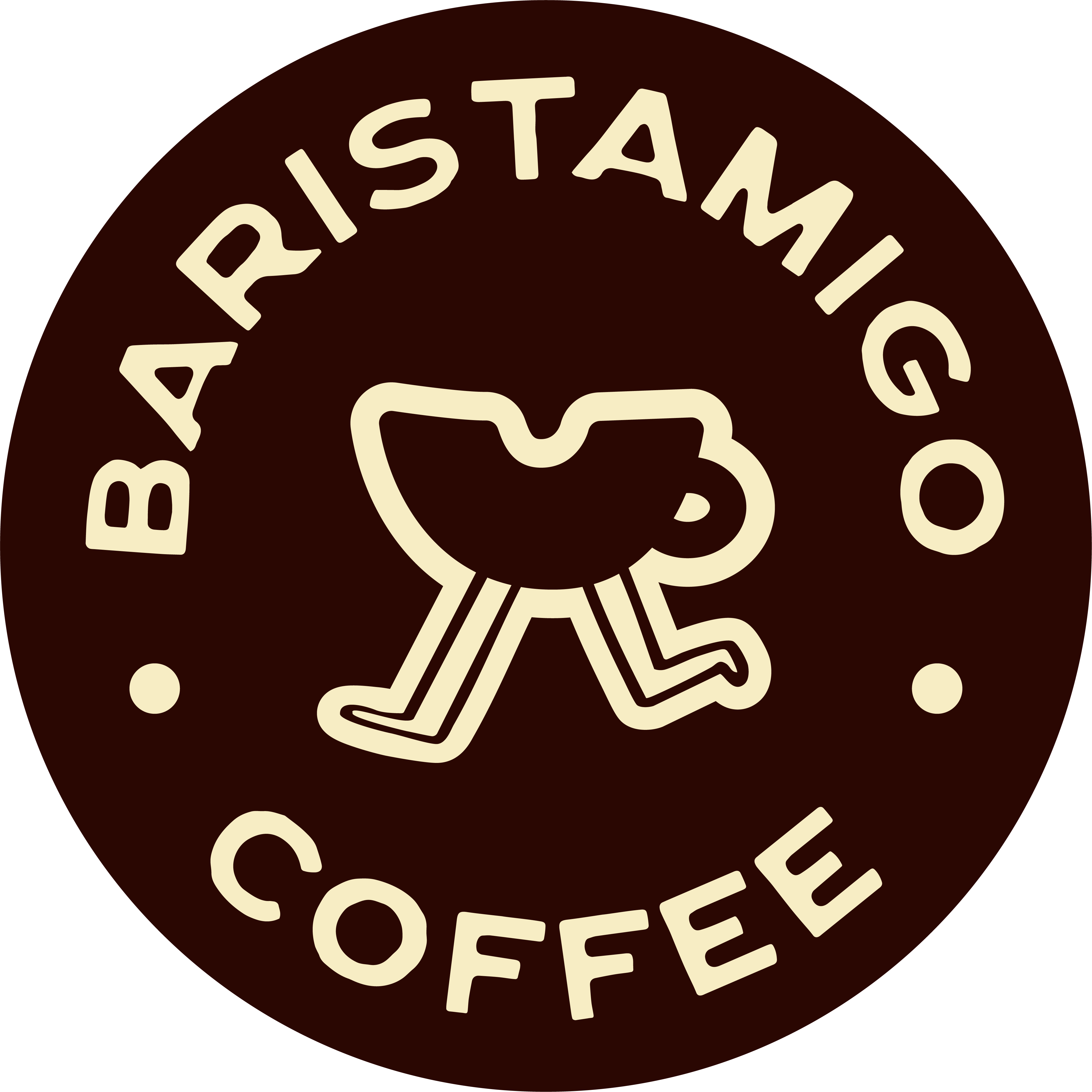 Baristamigo Coffee sticker, bruin